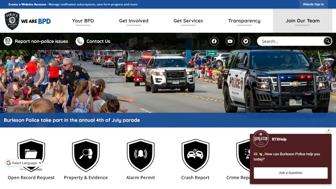 Police Department | Burleson, TX - Official Website